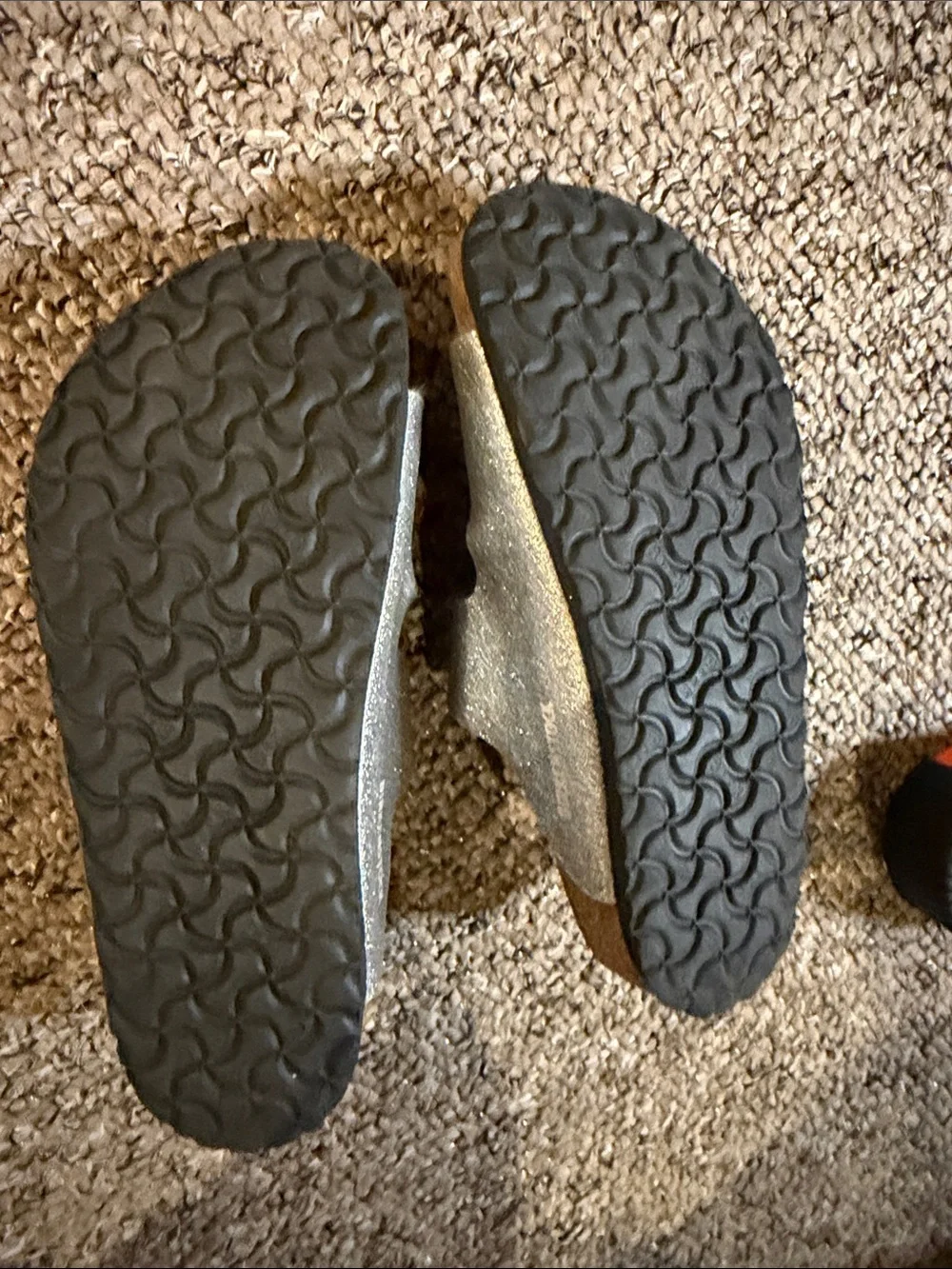 Birkenstock Kids Silver Glitter Double-Strap Sandals